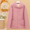 Nova Jaqueta Acolchoada de Algodão Grossa para Outono e Inverno com Golas Grandes para Mães de Meia-Idade e Idosas, Estilosa, de Corte Amplo, Forrada com Fleece, Casual, Versátil e Quente