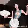 Lencería Sexy con Diseño Hueco, Vestido de Malla Transparente, Falda Ceñida al Cuerpo, Uniforme, Conjunto de Secretaria Desprendible, Ropa de Dormir de No Remoción