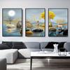 Venda Direta da Fábrica Pintura Decorativa para Sala de Estar Triptych Abstrato Moderno Parede de Fundo para Sofá Quarto Iluminação de Parede Pintura de Suspensão de Luxo