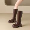 2024 Novas Botas de Cavaleiro Botas Finas de Cano Alto Salto Grosso Salto Salto Botas Femininas Botas Super Salto