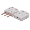 Conector de resistencia de platino PT100, clavija plana, tipo C, en forma de U, blanco, con trípode, MTP-U/C-MF