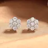 Pendientes de Copo de Nieve de Circonita Estilo Hip-Hop para Hombres y Mujeres, Exquisitos y Versátiles, Pendientes de Moda de Gama Alta para Verano, Pendientes Transfronterizos al por Mayor