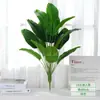 Viajero de hoja plátano palma Areca hoja de tortuga plástico planta verde pequeña con hierba manojo único flor artificial planta en maceta decoración paisajismo