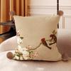 Nuevo Estilo Chino Clásico Pequeño Fresco Orquídea Sala de Estar Funda de Almohada para Sofá Estilo Chino Pintado a Mano Algodón y Lino Cojín Funda de Cojín