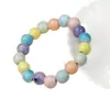 Macaron Cor Mista Contas Antigas Pulseira Multi-Círculo Pulseira Pulseira Flor de Pessegueiro Verão Mori Doce Corrente Feita à Mão