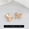 Preservação de cor 14K Conjunto de ouro Zircon Bow Through Hole Bead Handmade DIY Pulseira Colar Beaded Jewelry Accessories