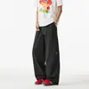 Diseño de Bordado de Letra Americana Sentido Versátil Fresco Secado Rápido Sueltos Pantalones Casuales Unisex Sueltos Pierna Ancha CleanFit