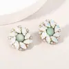 Brincos de Joias Transfronteiriços Moda Estilo K Luxo Acessível Vidro com Diamante Coloridos Brincos Banhados a Ouro Real 14K