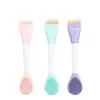 Escova massageadora facial de silicone dupla face transfronteiriça, pincel para máscara facial, pincel de base, pincel para aplicação de máscara de argila, escova de limpeza de silicone