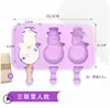 Herramienta Manual de Silicona para Hacer Helado de Dibujos Animados, Verano Fresco, DIY, con Tapa, Molde para Paleta de Hielo, Molde para Helado y Sorbete, Palo de Entrega