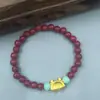 Pulseira de cinábrio boutique este ano de vida pulseira de anel único anel liso anel duplo corajoso joias para homens e mulheres presente fábrica atacado