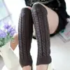 Polainas de punto blancas para mujer, calcetines térmicos y de calefacción de invierno, botas de nieve, calcetines para pantorrilla de otoño e invierno, transfronterizo