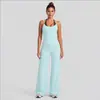 Conjunto de roupas fitness transfronteiriço, conjunto de colete esportivo color block de secagem rápida, conjunto de calças retas soltas para corrida ao ar livre, yoga e fitness