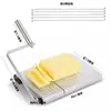 Dispensador de Mantequilla Cortador de Queso Bloque Almacenamiento Caja de Queso Herramienta para Queso y Mantequilla con Tapa para Congelar Refrigerador