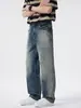 Ropa para Hombre Maple House / Nueva Colección Primavera/Otoño 2026: Jeans Bordados de Pierna Recta, Corte Holgado, Estilo Streetwear Americano, Sin Estiramiento