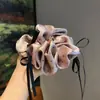 Goma para el pelo de satén con lunares rosas con lazo de cristal, Accesorio para el pelo Ultra-Fairy, Goma para el pelo Nueva de Lujo Ligero