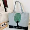 Bolso de Hombro Nuevo Estampado, Bolso de Lona para Mujer de Mano, Bolso Tote Estilo Coreano de Gran Capacidad, Bolso Artístico para Estudiante