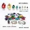 Taladro de vidrio de alta calidad con forma de gota de agua y base puntiaguda, con diamantes de imitación dorados, para coser a mano, para ropa, zapatos, bolsos y accesorios de joyería.
