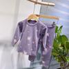12 Cores Rack de Lã Infantil Algodão Esfoliante Roupa de Casa Roupa Íntima Pijama de Gola Redonda de Bebê para Menino e Menino Roupa de Outono Terno