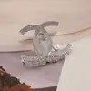 Pasador Elegante Retro para Cola de Caballo Semi-Recogida Tamaño Mediano Clip Sencillo Elegante de Aleación en la Parte Posterior de la Cabeza Adorno para la Cabeza Lleno de Diamantes para Mujeres