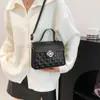 Bolsa Pequena Bolsa Feminina Nicho 2024 Nova Moda Fashionável Elegante Bolsa de Mão Têxtil Rombos Versátil Bolsa de Ombro Transversal