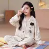 Pijama infantil para primavera y otoño, de manga larga, 100% algodón, para niños mayores y niñas pequeñas, nuevo 2026, ropa de casa de dibujos animados dulce para niñas