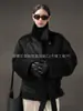 Abrigo Corto de Alpaca con Cuello Vertical para Mujer Otoño e Invierno 25 Nuevo Abrigo de Lana Sentido de Alta Gama Estilo Coreano Elegante para Hombres Bajos