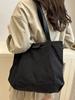 Bolsa Tote de Lona Cor Sólida para Mulheres, Grande Capacidade, Bolsa de Estilo Novo, Bolsa de Ombro Versátil Moda Retrô Outono, Bolsa para Trabalho e Deslocamento