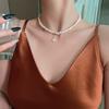 Collar de perlas cadena clavícula de madre nicho de lujo ligero 2024 nuevo temperamento simple de verano para mujer no se desvanece pliegue
