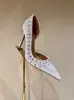 Zapatos para Mujer 2026 Comercio Exterior Transfronterizo Hechos a Mano con Pedrería Estilo Europeo y Americano Talla Grande Sin Espalda Tacón de Aguja Sandalias Romanas Versátiles Tacones Altos