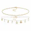Corrente de Cintura Empilhada Estilo Estrela do Mar e Concha Nova Estilo Cruzada Europeia e Americana Corrente Corporal de Verão para Férias na Praia Estilo Casual Acessórios Femininos