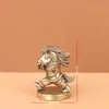 Figura Creativa de Caballo Festivo de Latón de Cobre Puro, Caballo Pequeño Lindo Sosteniendo Lingotes, Decoración para Estudio y Mesa de Té