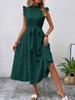 Vestido de Textura con Encaje y Mangas Volantes con Borde de Hongo de Moda de Verano para Mujer, Transfronterizo Europeo y Americano de Amazon 2025