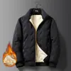 Casaco de algodão com lã de cordeiro, forrado com fleece, espesso, quente, corte solto, plus size, jaqueta quente de inverno