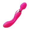 Carregamento USB cabeça dupla dupla vibração AV bastão G-spot masturbação brinquedos sexuais adultos para comércio exterior
