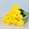 Decoração Floral de Tulipas Artificiais em Material PU Personalizado, Vegetação Semi-Artesanal para Mesa de Escritório, Tulipas Festivas