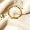 Pulsera de Cuentas Doradas de Estilo Chino de Moda para Mujer, Similar a las Vendidas en Joyerías, con Cuentas de la Fortuna, Adecuada como Regalo para el Festival Qixi, Lujo Ligero