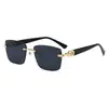 Gafas de Sol Cuadradas Sin Marco Nuevas Europeas y Americanas Transfronterizas 2025 para Hombres, Moda para Fotografía Callejera, Gafas de Hip-Hop para Mujeres, Lentes de Alta Gama