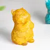 Diseño de Gato Famoso en InternetGato RezandoAdorno de Cristal Natural Relleno de Resina, Pieza de Decoración de Animal Lindo