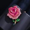 Broche de Rosa Original para Mujer, de Alta Gama, Lujo Accesible, Exquisito Broche Incrustado de Diamantes, Accesorios para Traje y Bolso
