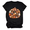 Amazon eBay sitio independiente moda personalizada mujer cuadros estampado leopardo lazo calabaza cuello redondo manga corta camiseta