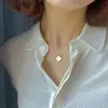 Collar Clásico y Moderno de Trébol de Cuatro Hojas para Mujer, Acero de Titanio, Diseño de Nicho de Doble Cara, Lujo Ligero, Regalo para Mejor Amiga, Collar Sencillo