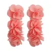 Pendientes Boho de Gasa Multicolor con Borlas de Flor, Estilo Súper Hada y Suave, Pendientes de Estilo Festivo con Diseño Exagerado