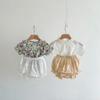 Conjunto de Verão para Recém-Nascidos 2026 para Bebês e Lactentes, Shorts Estilo Coreano Floral com Renda na Barra, Conjunto de 2 Peças