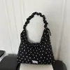 Bolso tote grande con estampado integral de estrella de cinco puntas, pliegues, correa de hombro con cordón, estilo casual de tela de gran capacidad, estilo perezoso, bolso de un solo hombro para debajo del brazo