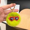 Chaveiro de Carro Bola de Carvão Fofa de Desenho Animado, Pingente Criativo Personalizado de Pelúcia de Coelho Preguiçoso para Mochila, Estilo Tendência de Celebridade da Internet