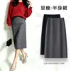 Falda de longitud media para mujer con lazo bordado, nuevo estilo primavera/otoño 2026, falda recta de longitud media chic y elegante, súper favorecedora