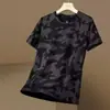 Camiseta de seda helada de verano para hombre, cuello redondo, color liso, secado rápido, manga corta, deportiva, holgada, fina, transpirable, de media manga