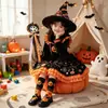 Vestido de Niña Otoño/Invierno Estilo Nuevo Halloween Estilo Gótico Calabaza Elegante Manga Larga Falda Abullonada Disfraz de Fiesta/Actuación Moderno