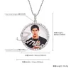 Pingente Personalizado Europeu e Americano DIY de Disco com Letra Colar com Retrato de Família Foto de Homem e Mulher Pingente Redondo Grande para Foto